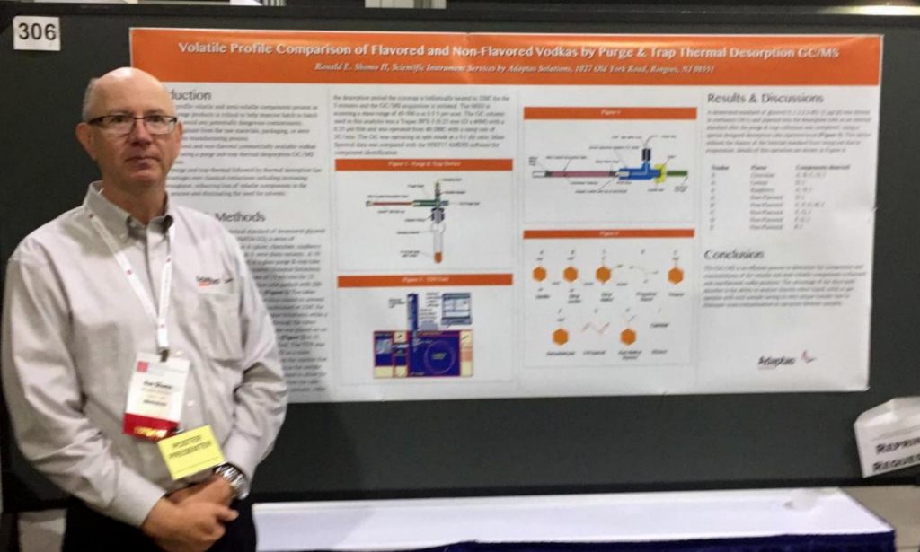 Ronald E. Shomo II presented his paper, "Volatile Profile Comparison of Flavored and Non-Flavored Vodkas by Purge & Trap Thermal Desorption GC/MS."