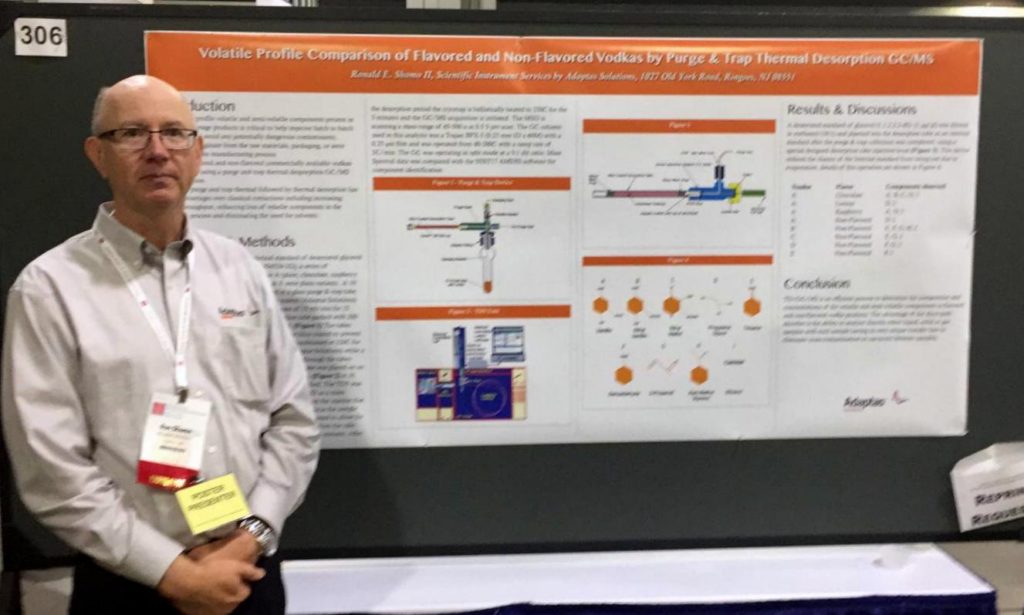 Ronald E. Shomo II presented his paper, "Volatile Profile Comparison of Flavored and Non-Flavored Vodkas by Purge & Trap Thermal Desorption GC/MS."