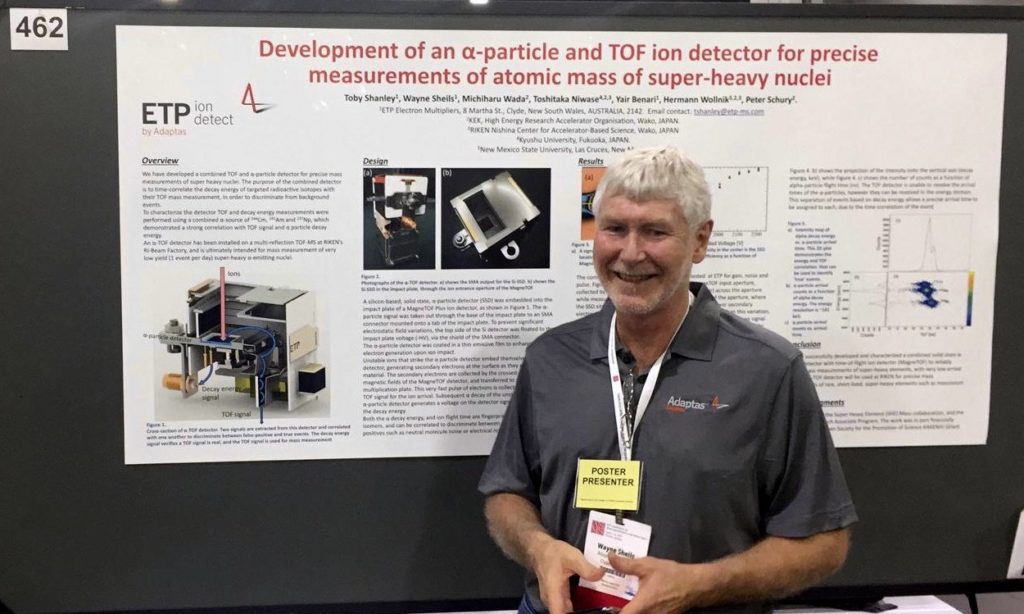 Wayne Sheils presented "Development of an α particle and TOF ion detector for precise measurements of atomic mass of super heavy nuclei."